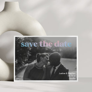 Save The Date Superposition de Dégradé Pastel Minimaliste pour M