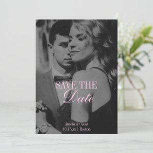 Save The Date Superposition de photo élégante rose Mariage roman