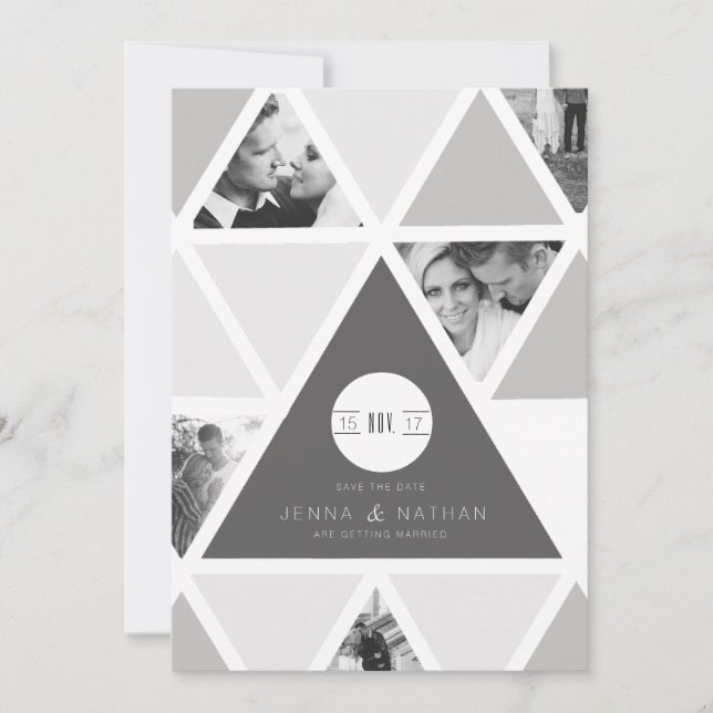 Save The Date Superposition du triangle urbain | Moderne Enregis (Devant)