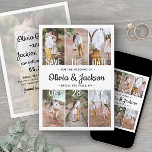 Save The Date Superposition Moderne Unique Simple Collage de Pho