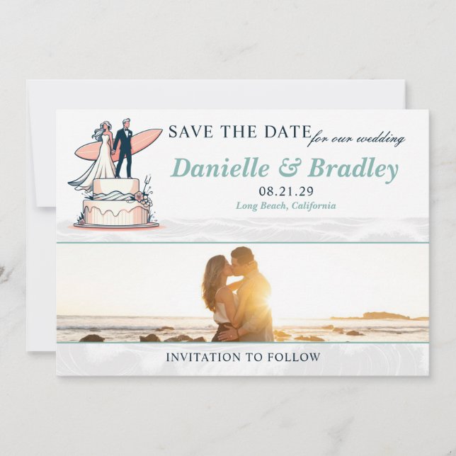 Save The Date Surf Mariage en couple (Devant)