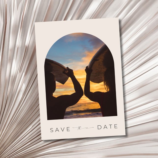 Save The Date Surfers Beach Wedding Photo (Surfers Beach Wedding Photo Save The Date)