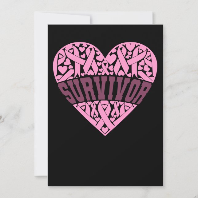 Save The Date Survivor Pink Ribbon Breast Cancer Awareness (Devant)