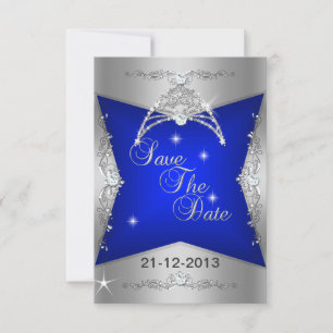 Save the Date Sweet 16 Blue Silver Tiara