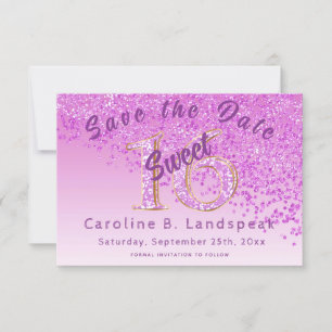Save The Date Sweet 16 Parties scintillant rose Parties scintill