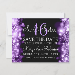 Save The Date Sweet 16 "Save The Date" Éclairage Étincelant Viol