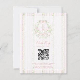 Save The Date Sweet Crest avec rubans roses, Enregistrez la date