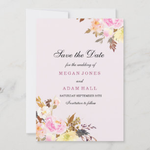 Save The Date Sweet Rose Peach Floral Économisez La Date Invitat