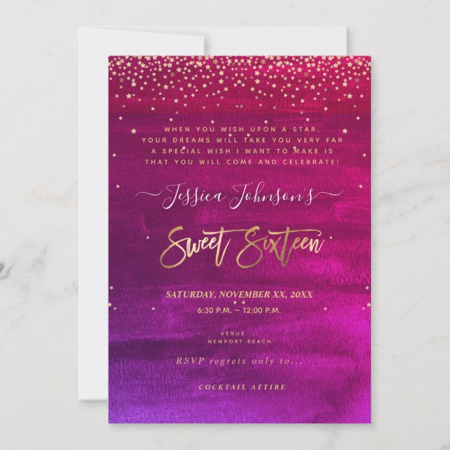 Save The Date Sweet sixteen, Écrit dans les étoiles (Devant)