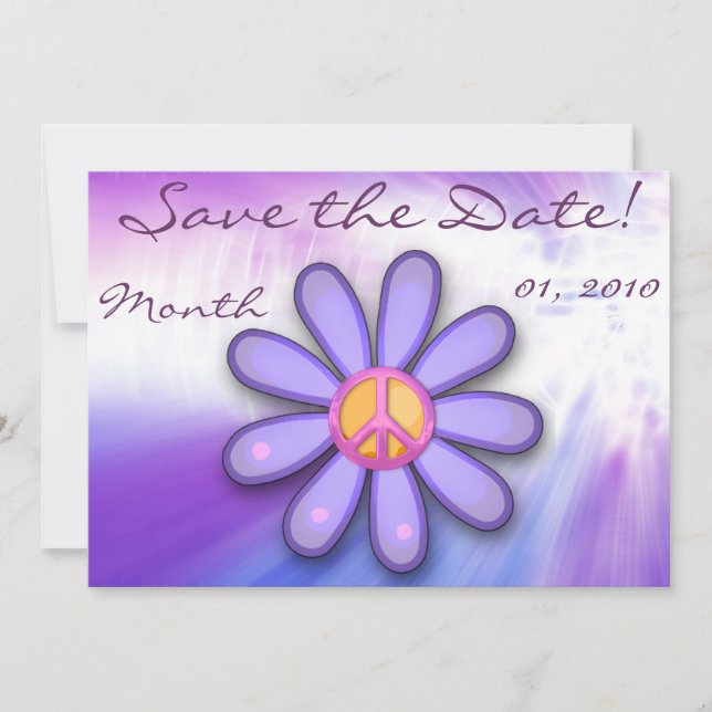 Save The Date Symbole de paix Pretty Pink (Devant)