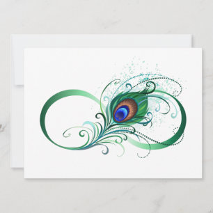 Save The Date Symbole d'infini avec plume de paon