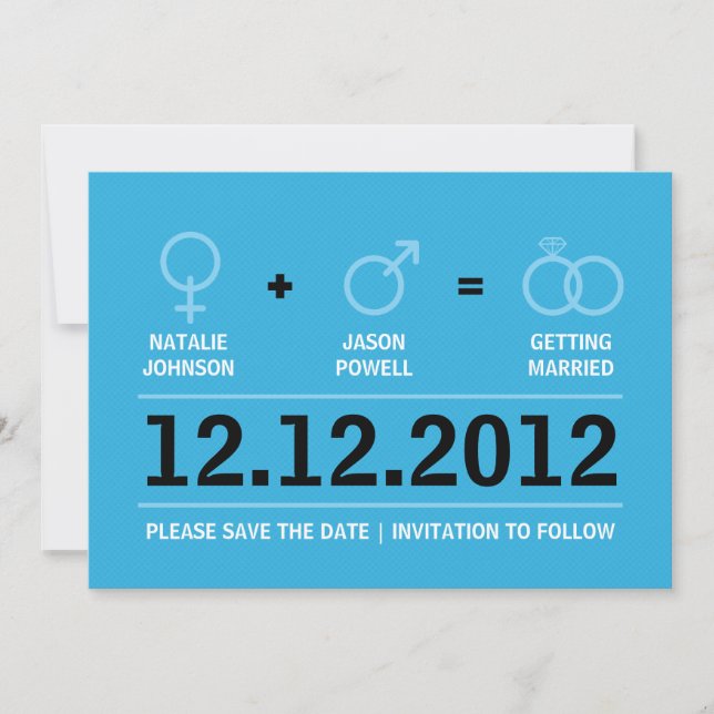 Save The Date Symboles de genre Homme Femme Enregistrer la date (Devant)