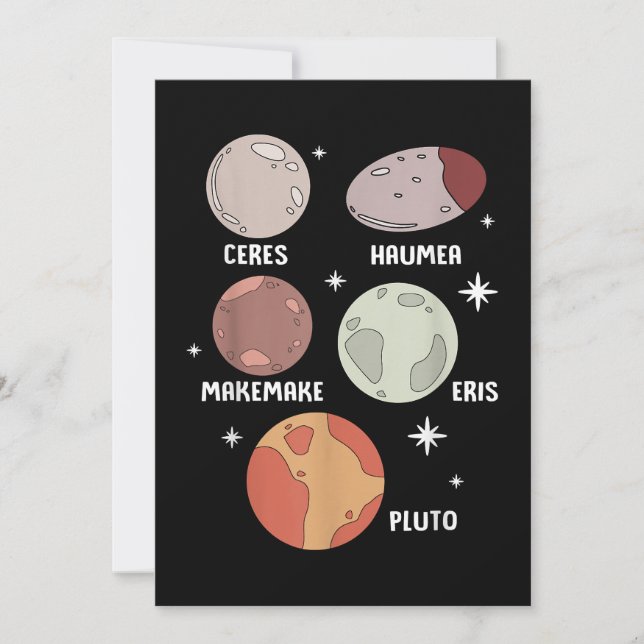 Save The Date Système Solaire De L'Espace Extérieur Planète Nain (Devant)