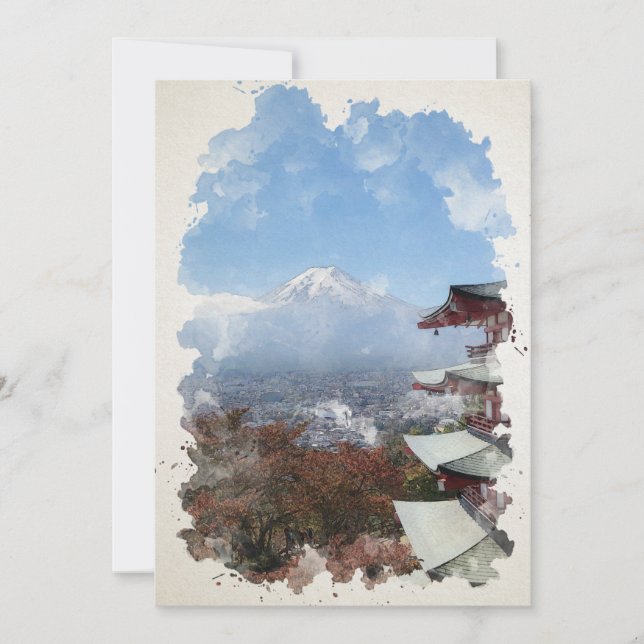 Save The Date T-shirt d'aquarelle du Mont Fuji Japon (Devant)