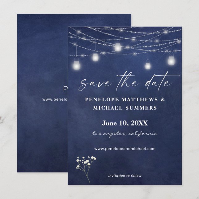 Save The Date Tableau noir de la respiration du bébé (Devant / Derrière)