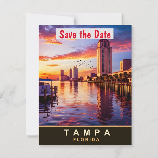 Save The Date Tampa, Floride, Travel Postcard, (Devant)