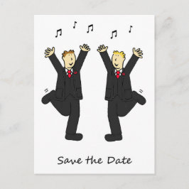 Save the Date tanzend Ankündigungspostkarte