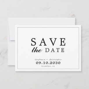 Save The Date Taper la date Simple Élégante Moderne