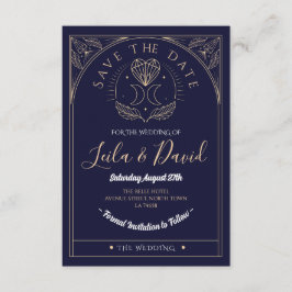 Save the Date Tarot Moon Crystal Hearts Wedding Begleitkarte