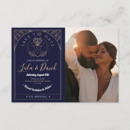 Save the Date Tarot Moon Crystal Hearts Wedding Begleitkarte