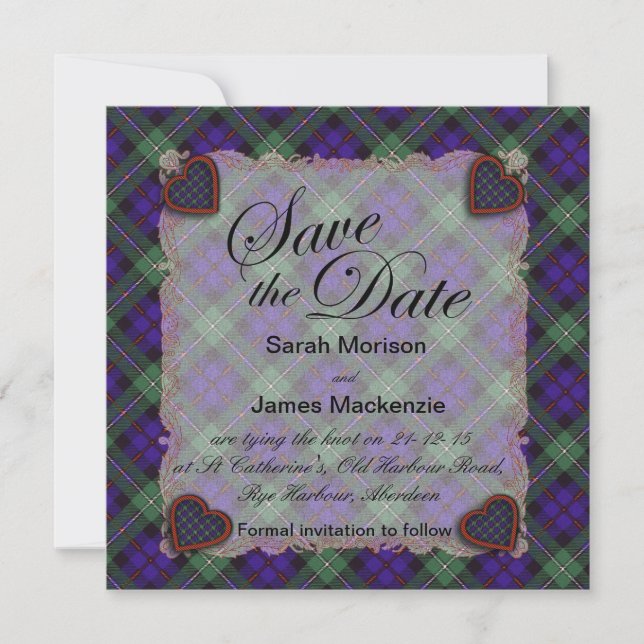 Save The Date Tartan du clan écossais Mackenzie - Plaid (Devant)