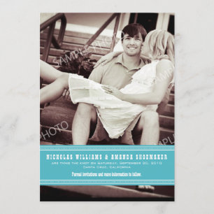 Save The Date {Tba} Économies simples de ruban d'Aqua la date