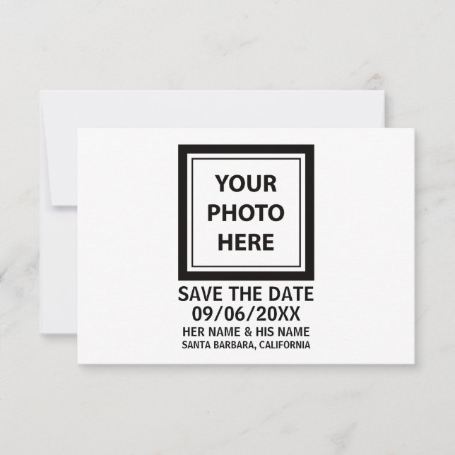 Save The Date Télécharger une photo et ajouter du texte - Simple (Devant)