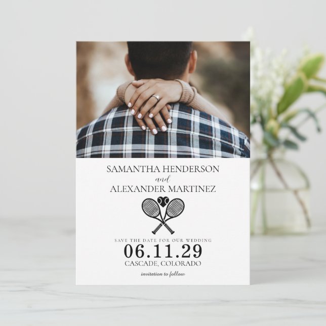 Save The Date Tennis Love Mariage (Debout devant)