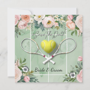 Save The Date Tennis Sauvegarder la date pour le mariage de joue