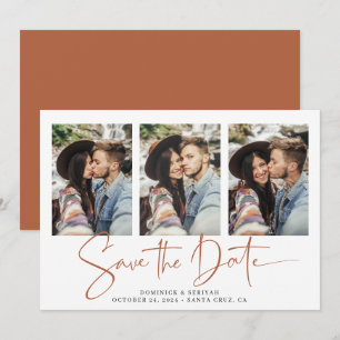 Save The Date Teracotta rouille moderne manuscrite Enregistrer l