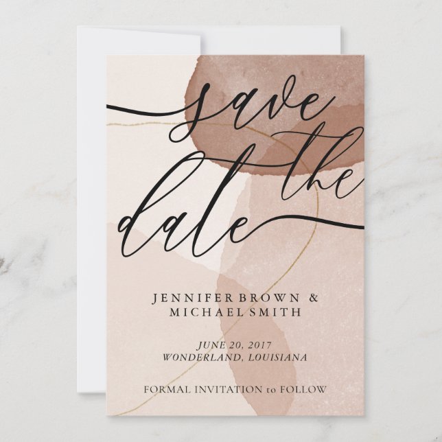 Save The Date Terracotta Boho Mariage Enregistrer Date Photo per (Devant)
