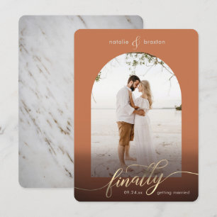 Save The Date Terracotta Finalement Se Marier Et Fenêtre Photo