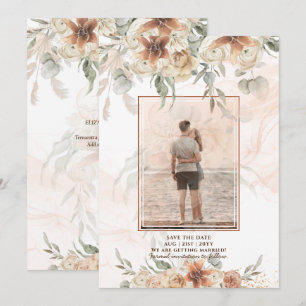 Save The Date Terracotta Pampas Mariage PHOTO Grass Enregistrer 