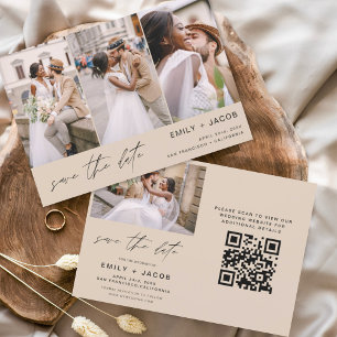 Save The Date Terracotta QR Code moderne Enregistrer la date 4 P