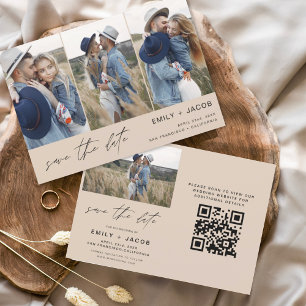 Save The Date Terracotta QR Code moderne Enregistrer la date 4 P