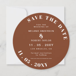 Save The Date Terracotta Rustic Burning Orange Boho Photo Enregi