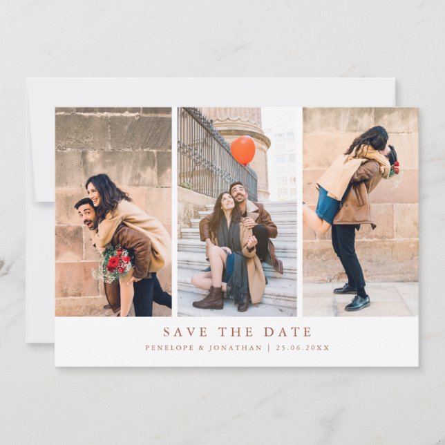 Save The Date Terracotta Rustic Floral Fall Fleur sauvage Photo (Devant)