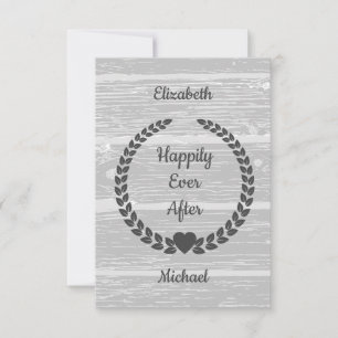 Save The Date Terres rustiques Gris De Bois Heureux Jamais Après