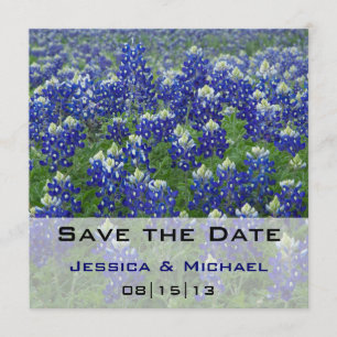 Save the Date TexasBluebonnets mit Blumen