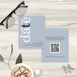 Save the Date Text des Blue QR-Codes