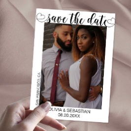 Save The Date Texte de script tendance avec coeur et photo