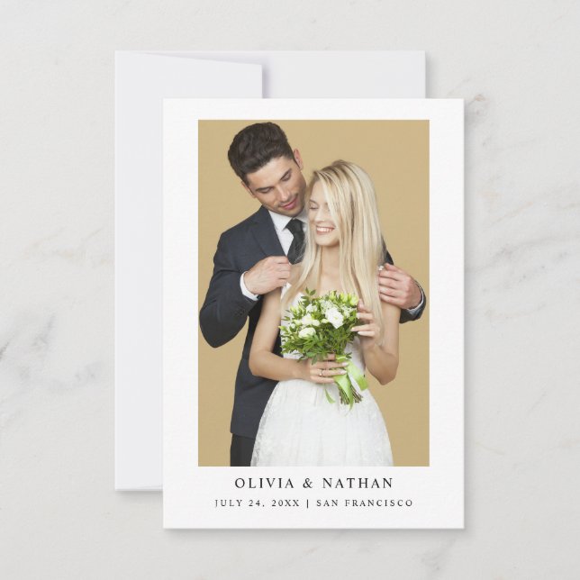 Save The Date Texte et photo simple et élégant | Mariage Enregis (Devant)