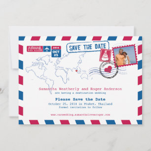Save The Date Thaïlande Mariage par avion Enregistrer la date