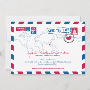 Save The Date Thaïlande Mariage par avion Enregistrer la date