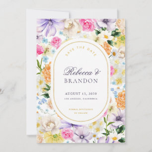Save The Date Thé dans le jardin d'été Floral & Photo Mariage