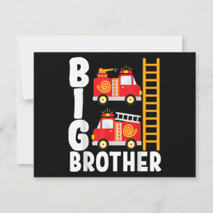 Save The Date Thème de feu de camion de pompier Big Brother Fire