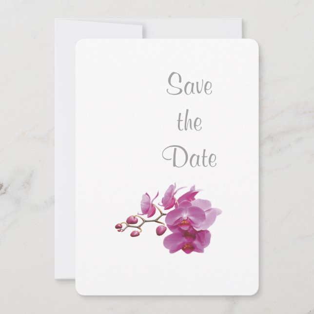 Save The Date Thème de mariage aux orchidées Enregistrez la date (Devant)