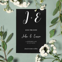 Save The Date Thème de mariage élégant noir et blanc