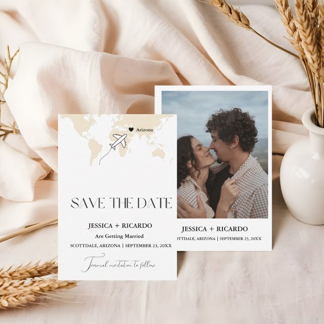 Save The Date Thème de voyage de mariage Enregistrer la date (Créateur téléchargé)