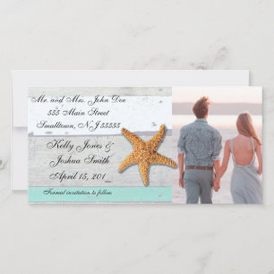 Save The Date Thème Plage Starfish Mariage Rustique